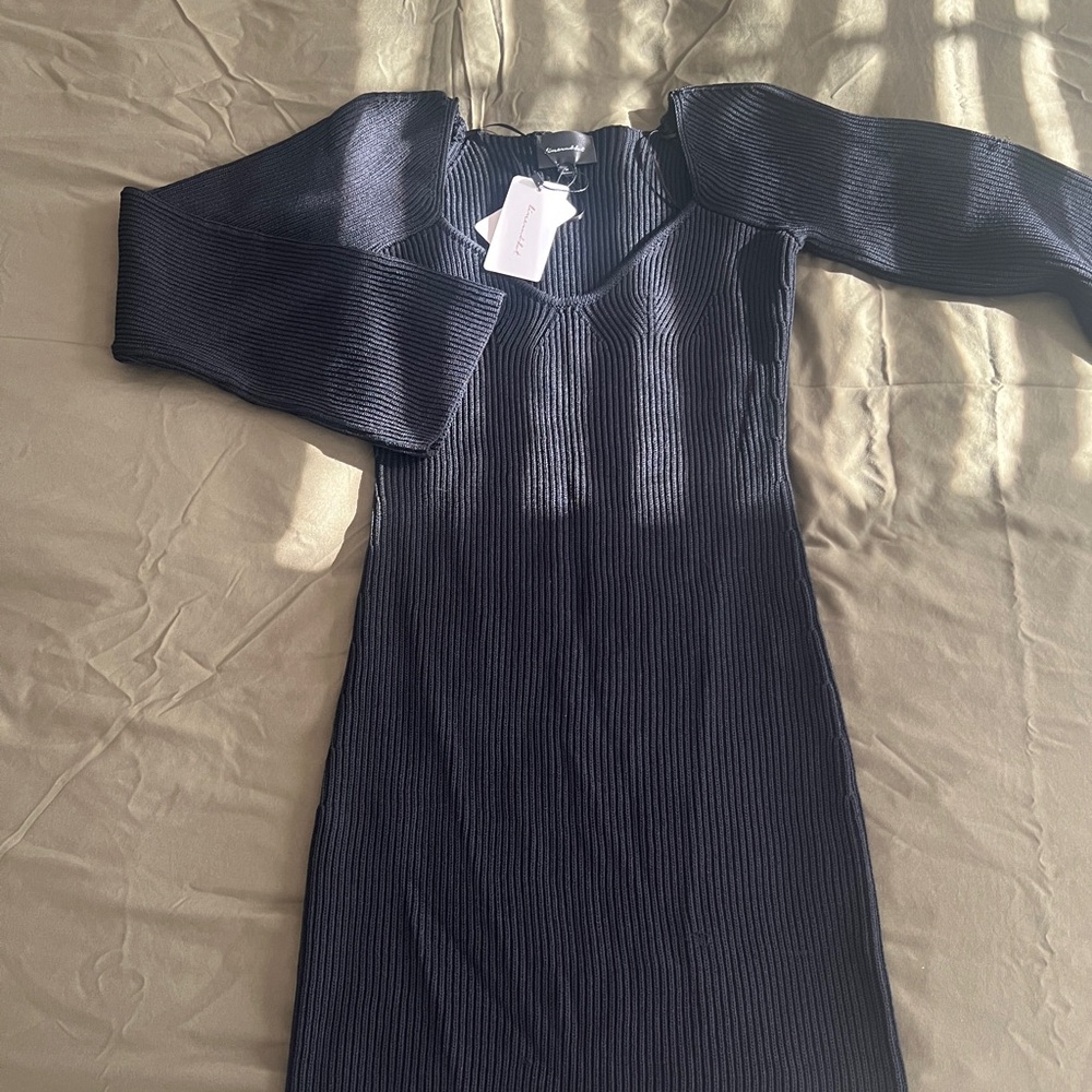 Black knit dress